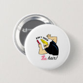 Johnny Bravo Don't Touch The Hair!  Ronde Button 5,7 Cm (Voorkant /achterkant)