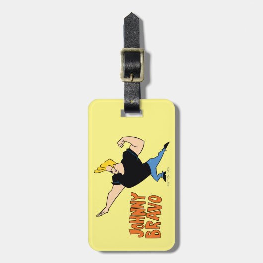 Johnny Bravo Flexing Bagagelabel (Voorkant verticaal)