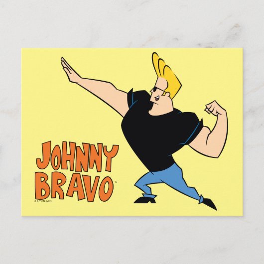 Johnny Bravo Flexing Briefkaart (Voorkant)