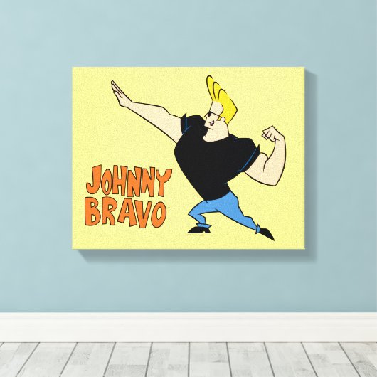 Johnny Bravo Flexing Canvas Afdruk (Insitu (Houten vloer))
