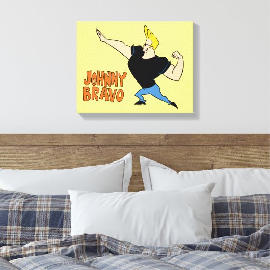 Johnny Bravo Flexing Canvas Afdruk (Insitu (Slaapkamer))