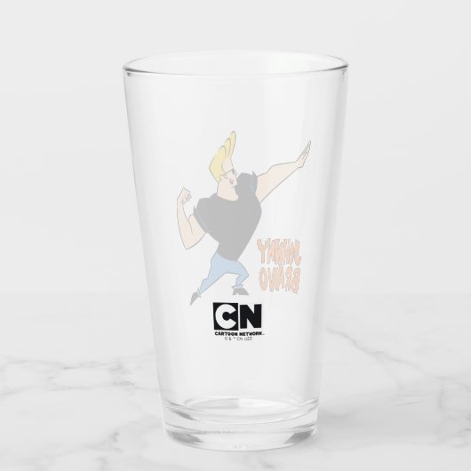 Johnny Bravo Flexing Glas (Achterkant)