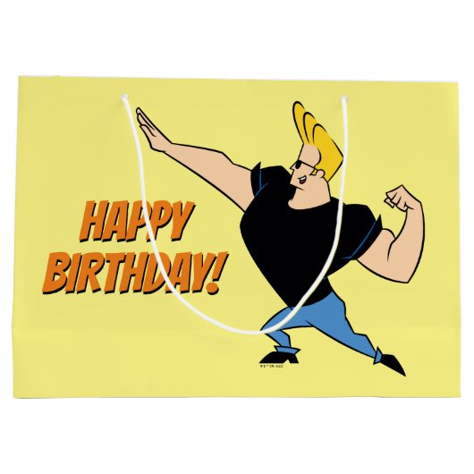 Johnny Bravo Flexing Groot Cadeauzakje (Achterkant)