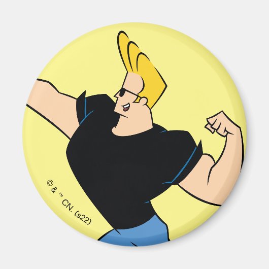 Johnny Bravo Flexing Magneet (Voorkant)