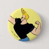 Johnny Bravo Flexing Ronde Button 5,7 Cm (Voorkant)