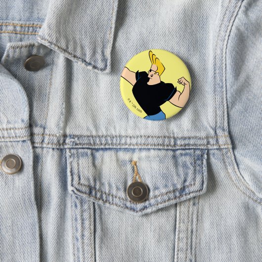 Johnny Bravo Flexing Ronde Button 5,7 Cm (In situ)