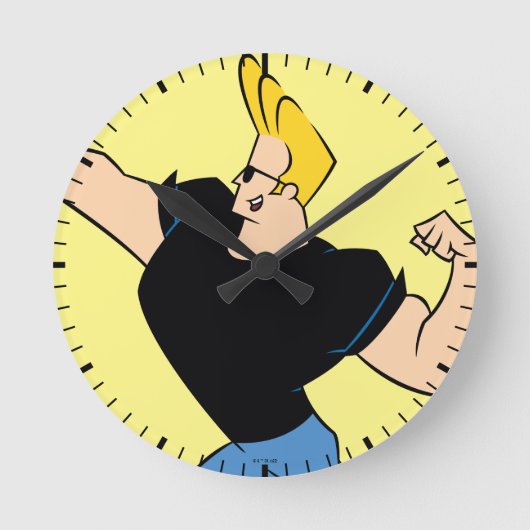 Johnny Bravo Flexing Ronde Klok (Voorkant)