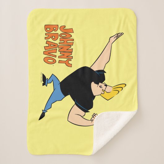 Johnny Bravo Flexing Sherpa Deken (Voorkant)