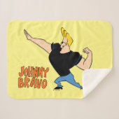 Johnny Bravo Flexing Sherpa Deken (Voorkant (horizontaal))