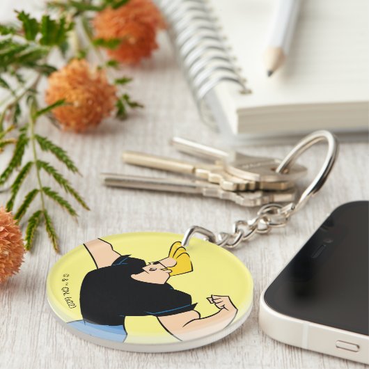 Johnny Bravo Flexing Sleutelhanger (Voorkant Rechts)