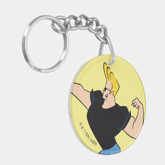 Johnny Bravo Flexing Sleutelhanger (Voorkant Links)