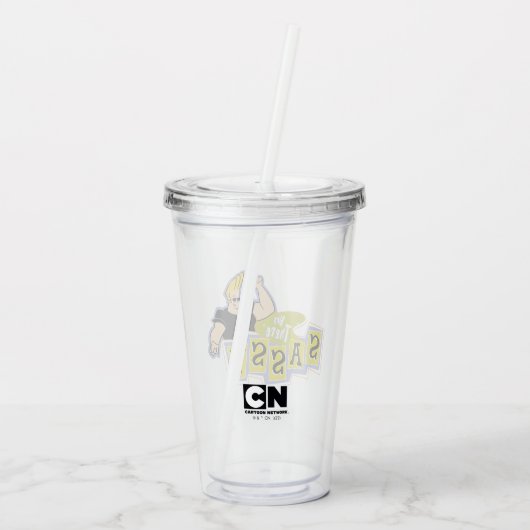 Johnny Bravo - Hey Daar Sassy Acryl Drinkbeker (Achterkant)