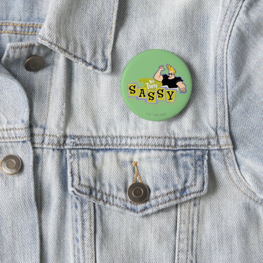 Johnny Bravo - Hey Daar Sassy Ronde Button 5,7 Cm (In situ)