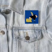 Johnny Bravo - Hunk Vierkante Button 5,1 Cm (In situ)