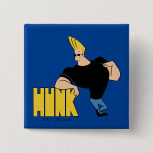 Johnny Bravo - Hunk Vierkante Button 5,1 Cm