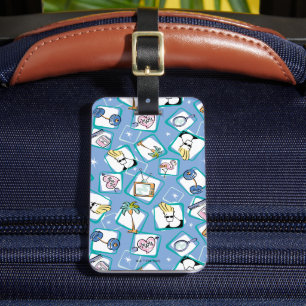 Johnny Bravo Icon Pattern Bagagelabel