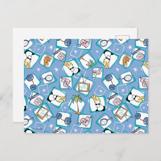 Johnny Bravo Icon Pattern Briefkaart (Voorkant / Achterkant)