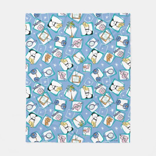 Johnny Bravo Icon Pattern Fleece Deken (Voorkant)