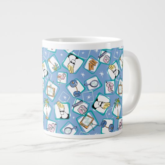 Johnny Bravo Icon Pattern Grote Koffiekop (Voorkant rechts)