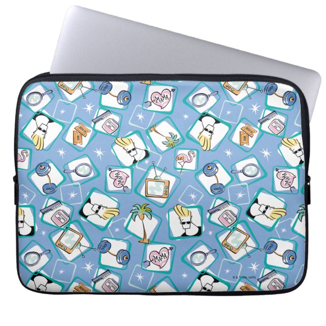 Johnny Bravo Icon Pattern Laptop Sleeve (Voorkant)