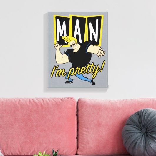 Johnny Bravo - Man dat ik  ben Canvas Afdruk (Insitu (Woonkamer))
