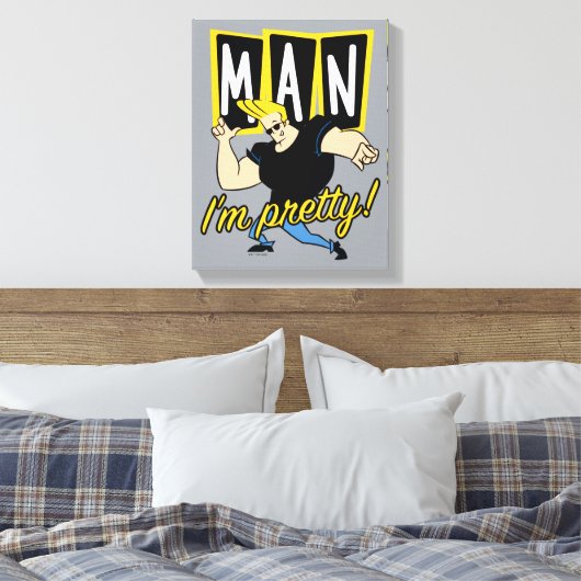 Johnny Bravo - Man dat ik  ben Canvas Afdruk (Insitu (Slaapkamer))