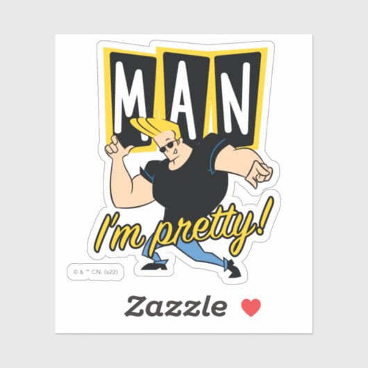 Johnny Bravo - Man dat ik  ben Sticker (Vel)