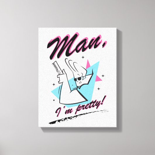Johnny Bravo - Man ik ben Retro Graphic Canvas Afdruk (Voorkant)
