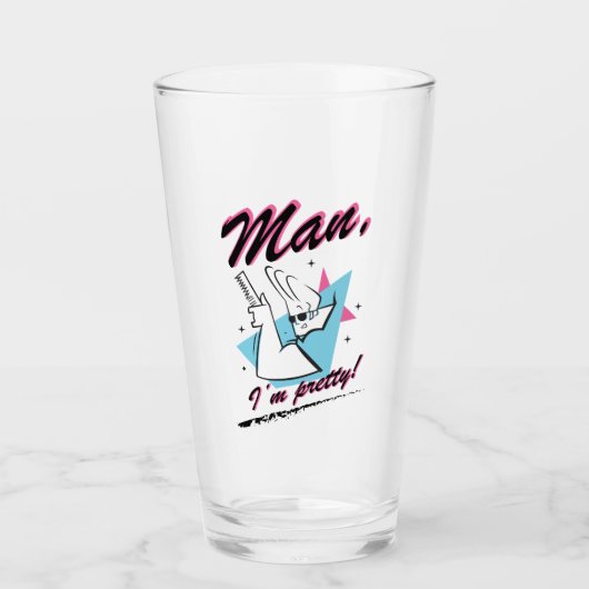 Johnny Bravo - Man ik ben  Retro Graphic Glas (Voorkant)