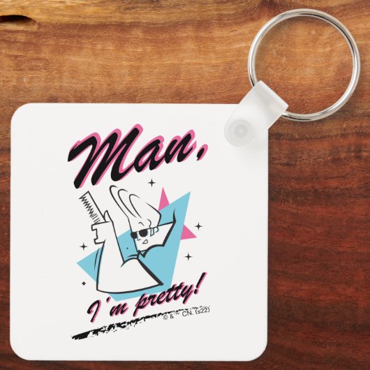 Johnny Bravo - Man ik ben Retro Graphic Sleutelhanger (Achterkant)