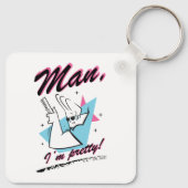 Johnny Bravo - Man ik ben  Retro Graphic Sleutelhanger (Achterkant)