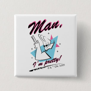 Johnny Bravo - Man ik ben  Retro Graphic Vierkante Button 5,1 Cm