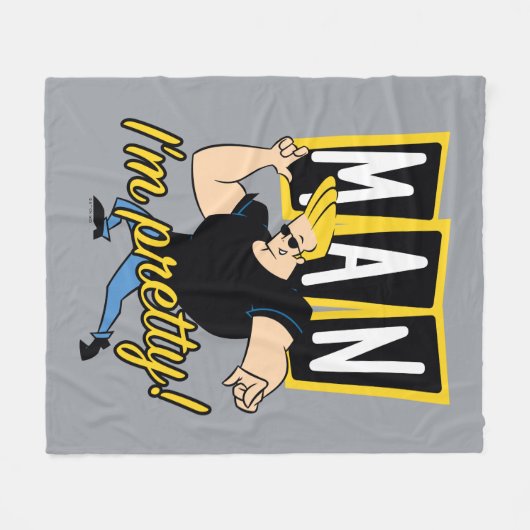 Johnny Bravo - Man I'm Pretty Fleece Deken (Voorkant (Horizontaal))
