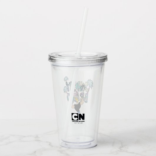 Johnny Bravo Palm Naam Acryl Drinkbeker (Achterkant)