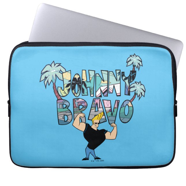 Johnny Bravo Palm Naam Laptop Sleeve (Voorkant)