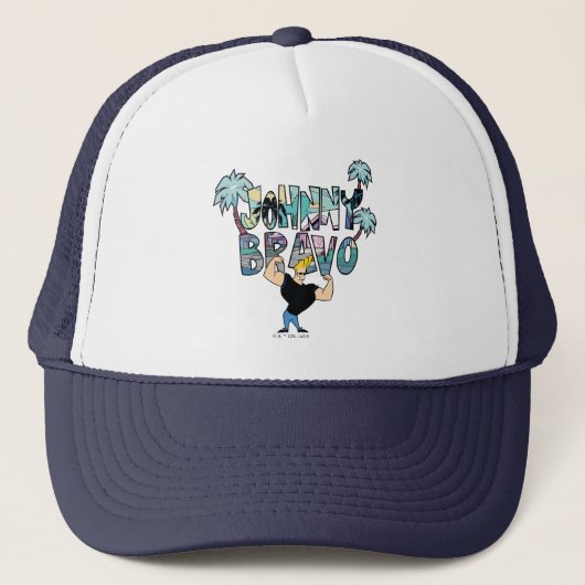 Johnny Bravo Palm Naam Trucker Pet (Voorkant)