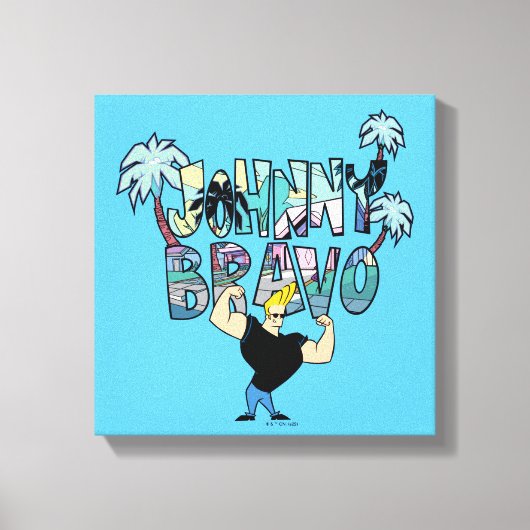 Johnny Bravo Palm Tree Name Canvas Afdruk (Voorkant)