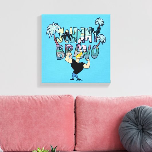 Johnny Bravo Palm Tree Name Canvas Afdruk (Insitu (Woonkamer))