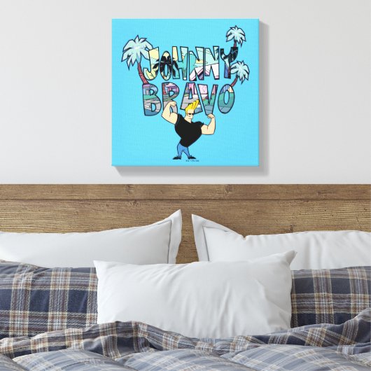 Johnny Bravo Palm Tree Name Canvas Afdruk (Insitu (Slaapkamer))