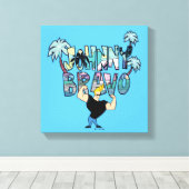 Johnny Bravo Palm Tree Name Canvas Afdruk (Insitu (Houten vloer))