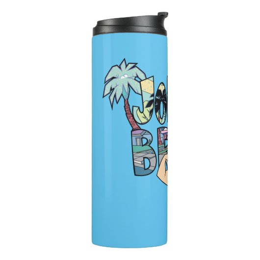 Johnny Bravo Palm Tree Name Thermosbeker (Gedraaid links)