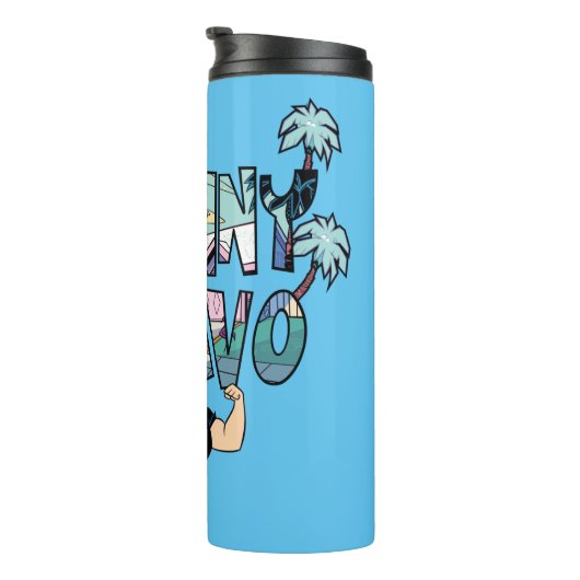 Johnny Bravo Palm Tree Name Thermosbeker (Geroteerd rechts)