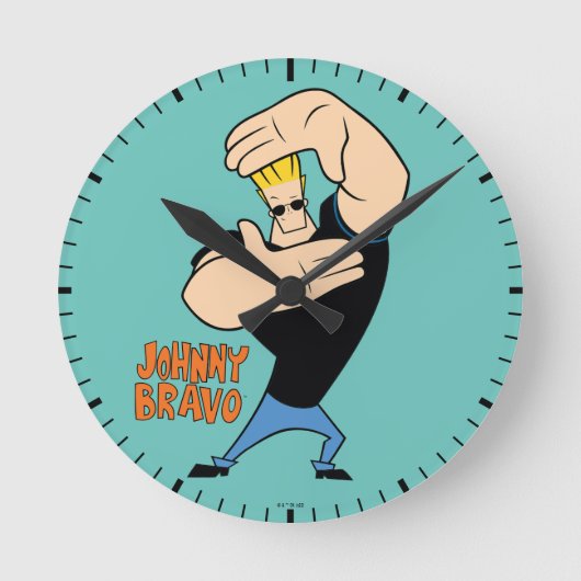 Johnny Bravo Picture Frame Pose Ronde Klok (Voorkant)