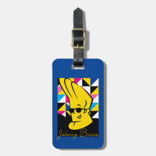 Johnny Bravo Pop Art Graphic Bagagelabel