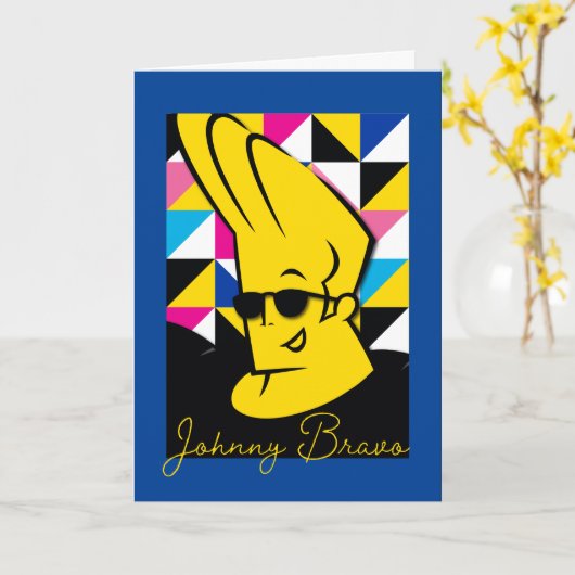 Johnny Bravo Pop Art Graphic Kaart (Gele Bloem)