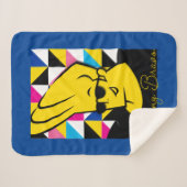 Johnny Bravo Pop Art Graphic Sherpa Deken (Voorkant (horizontaal))