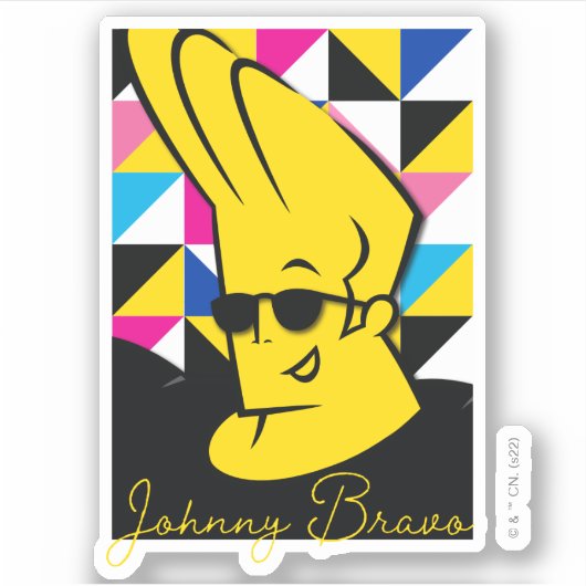 Johnny Bravo Pop Art Graphic Sticker (Voorkant)
