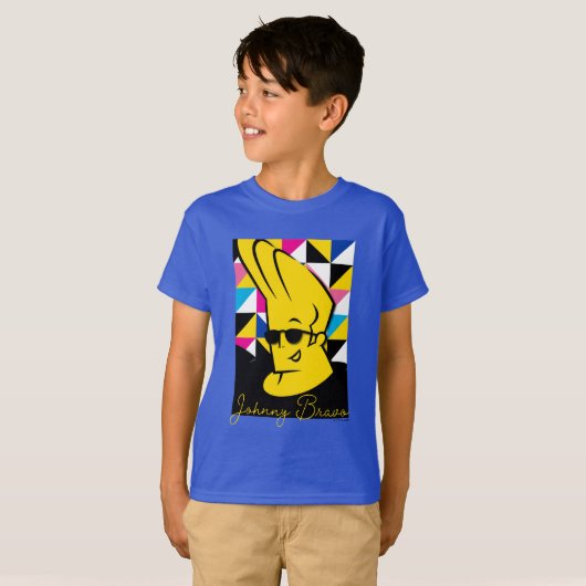 Johnny Bravo Pop Art Graphic T-shirt (Voorkant volledig)