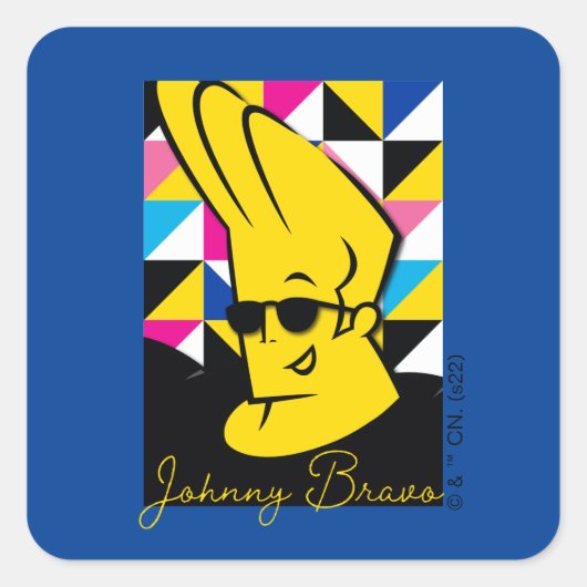 Johnny Bravo Pop Art Graphic Vierkante Sticker (Voorkant)