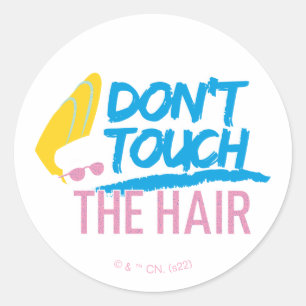 Johnny Bravo - Raak de haarfoto niet aan Ronde Sticker